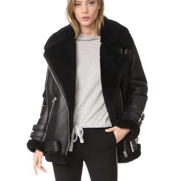 ACNE studios authentic Sherpa leather biker jacket - 36 - medium - Picture 2 of 16